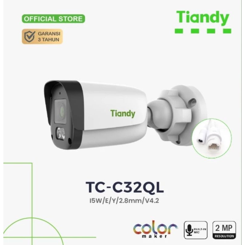 IP Camera CCTV TIANDY TC-C32QL 2MP AUDIO COLORVU POE ONVIF OUTDOOR 