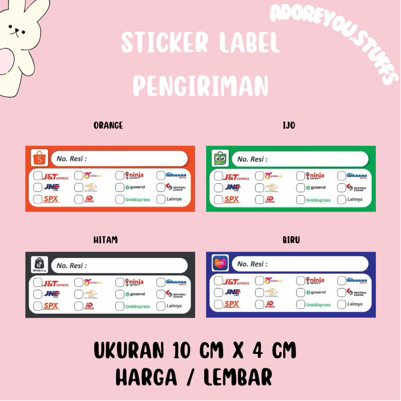 

[STICKER LABEL PENGIRIMAN ] STICKER PENGIRIMAN STICKER LABEL STICKER 10 CM X 4 CM STICKER RESI STICKER