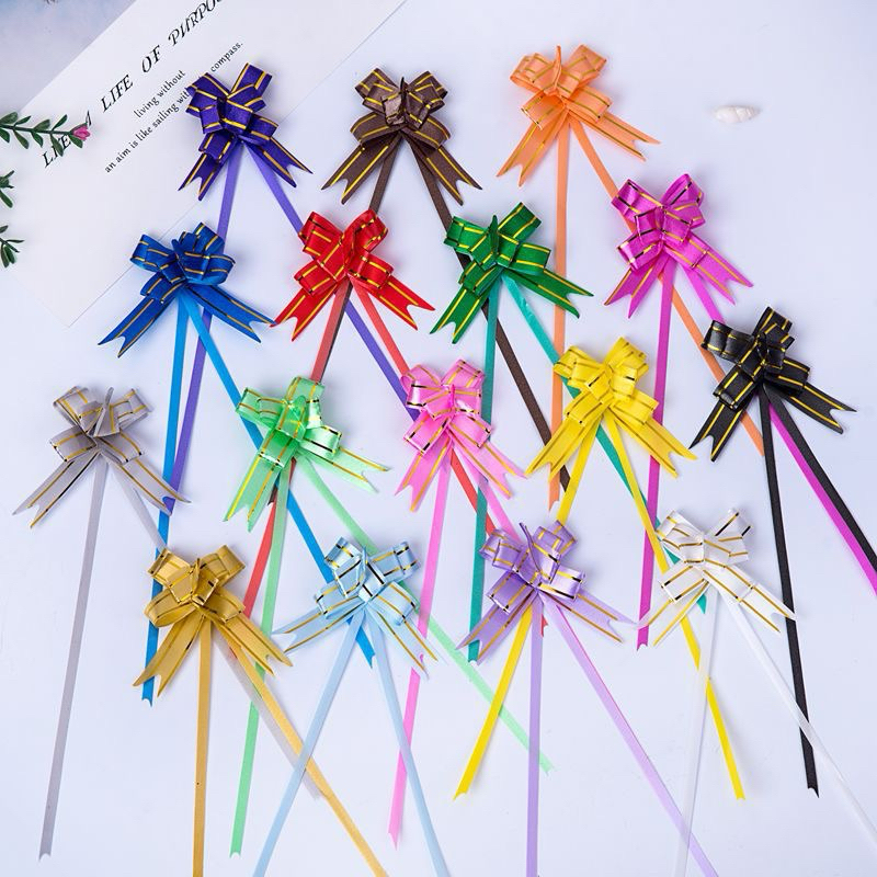 

[5/10PCS] Pita Serut Tarik POLOS 1.8cm Les List Emas Gold Besar Buket Kado Parcel