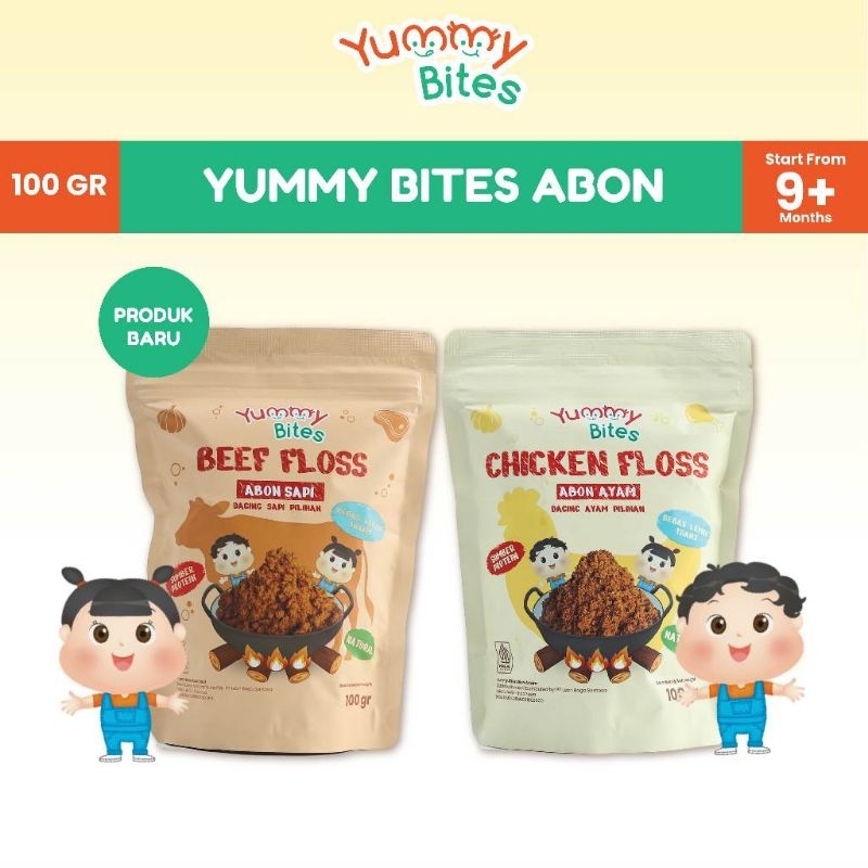 

Yummy Bites Abon MPASI 100gr (Abon Ayam & Abon Sapi) / Non MSG /BB Booster