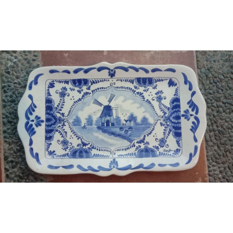 nampan/baki antik blue delft Holland