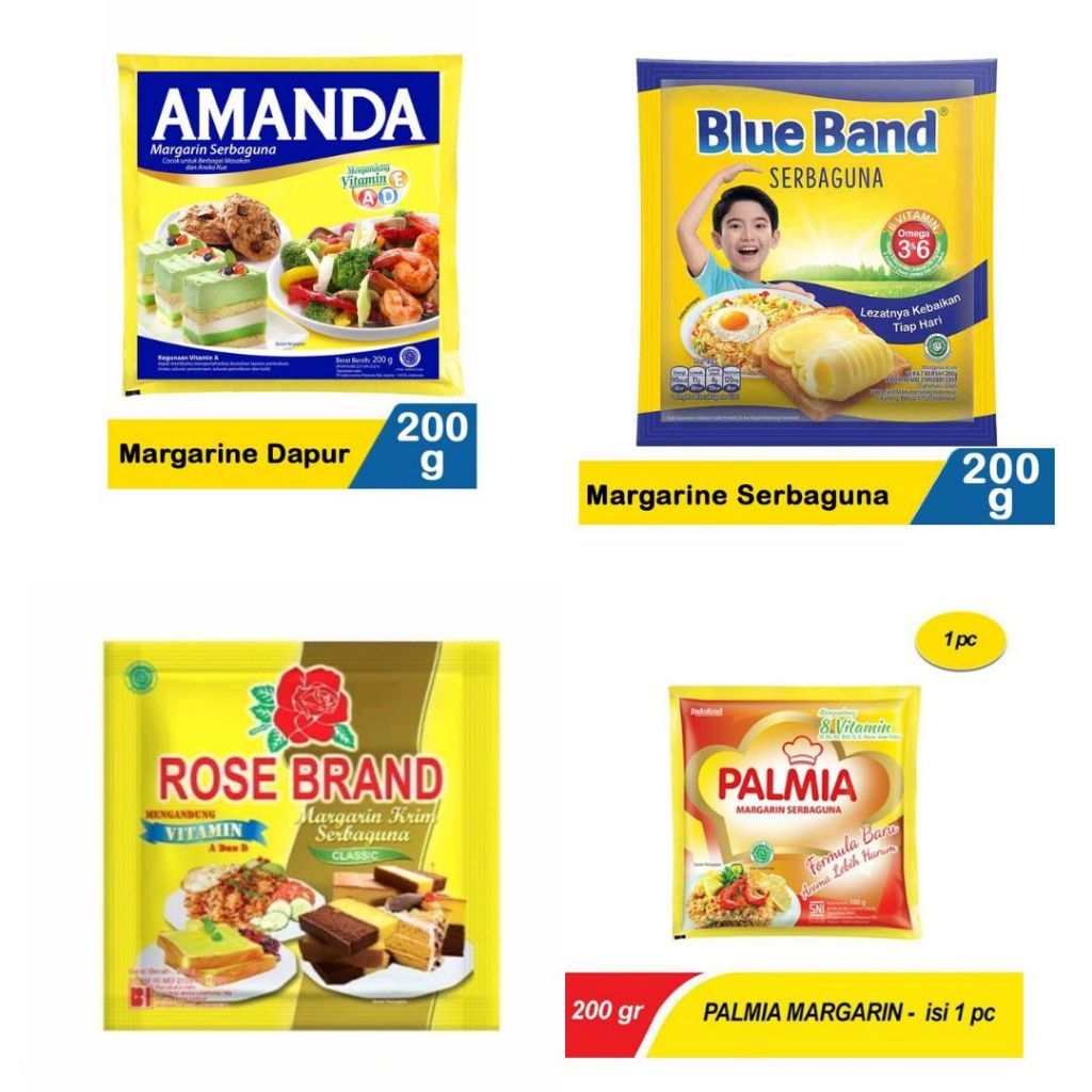 

Margarin 200gr All Merek | Palmia | Blue Band | Rose Brand | Forvita