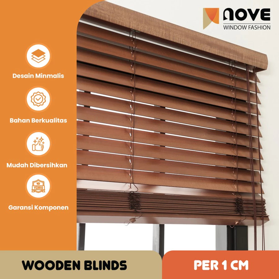 Nove Wooden Blinds - Kerai Kayu - Tirai Gorden Kayu Jendela