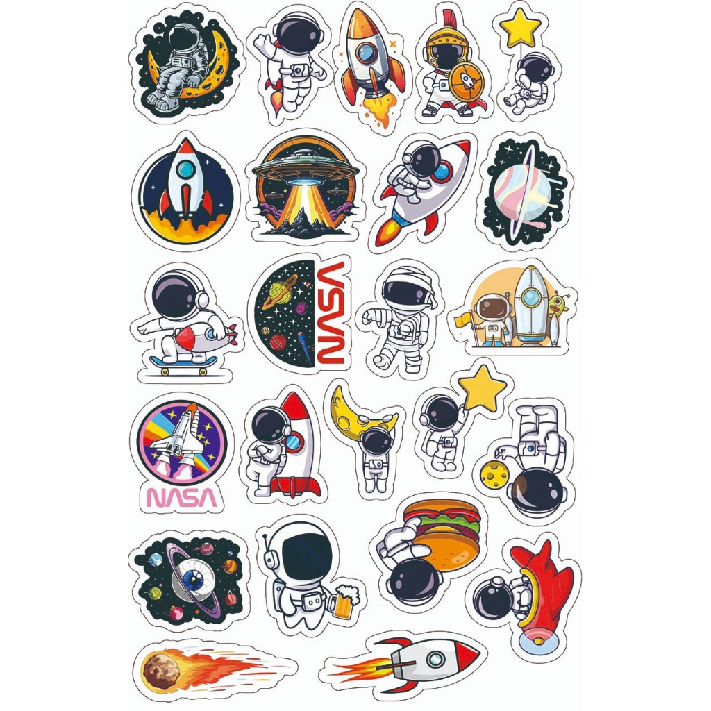 

STIKER PACK ISI 35 PCS SERIES CARTOON ASTRONOT - KAOSKAKIMU