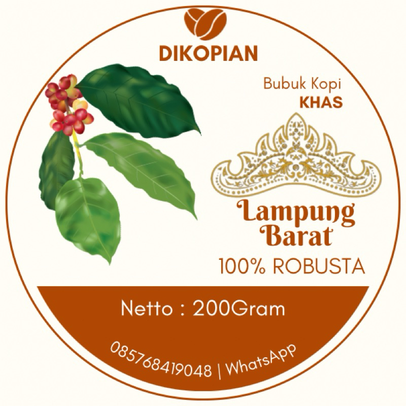 

Kopi Robusta Khas Lampung 200 gram