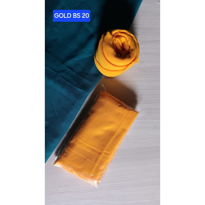 Jilbab segi empat hijab bella square bahan polycotton kerudung warna Gold BS-20