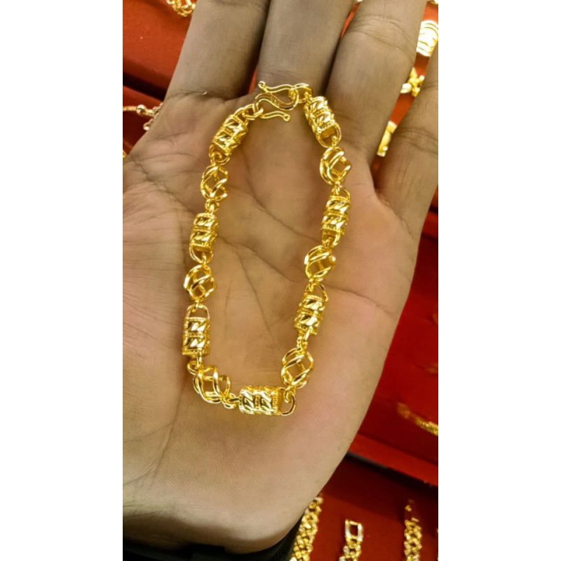 gelang bola bambu kristal