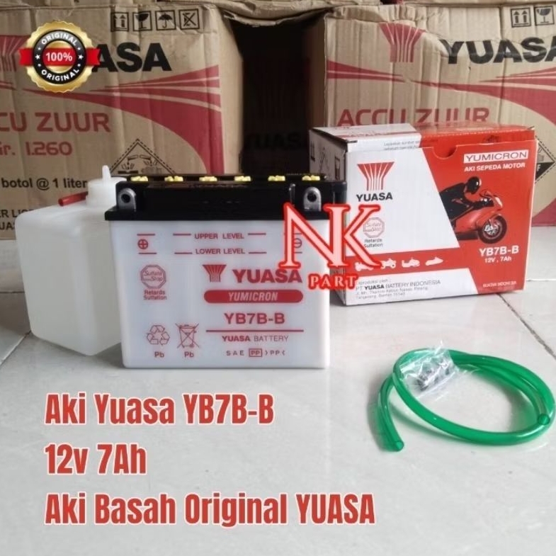 Aki Accu Yuasa YB7B B / GM7B 4B Motor Honda Tiger 2000, Tiger Revo,  Tossa Hercules Jaguar 12v 7Ah