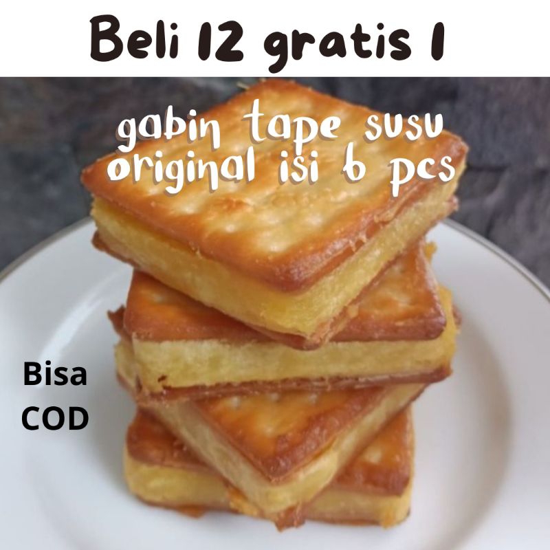 

Kue gabin tape susu original isi 6 pcs