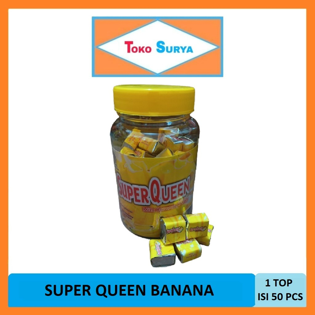 

Super Queen Banana Crispy Cube Cokelat Pisang Petak 1 Toples Isi 50 Pcs