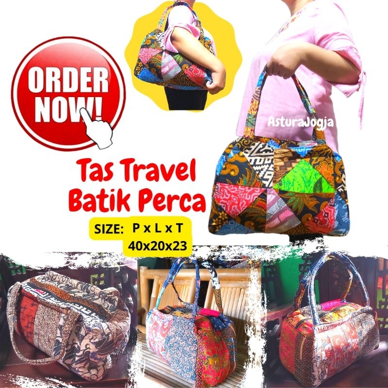 TAS TRAVEL JINJING BATIK PERCA || TRAVEL BAG || tas pakaian oleh oleh jogja