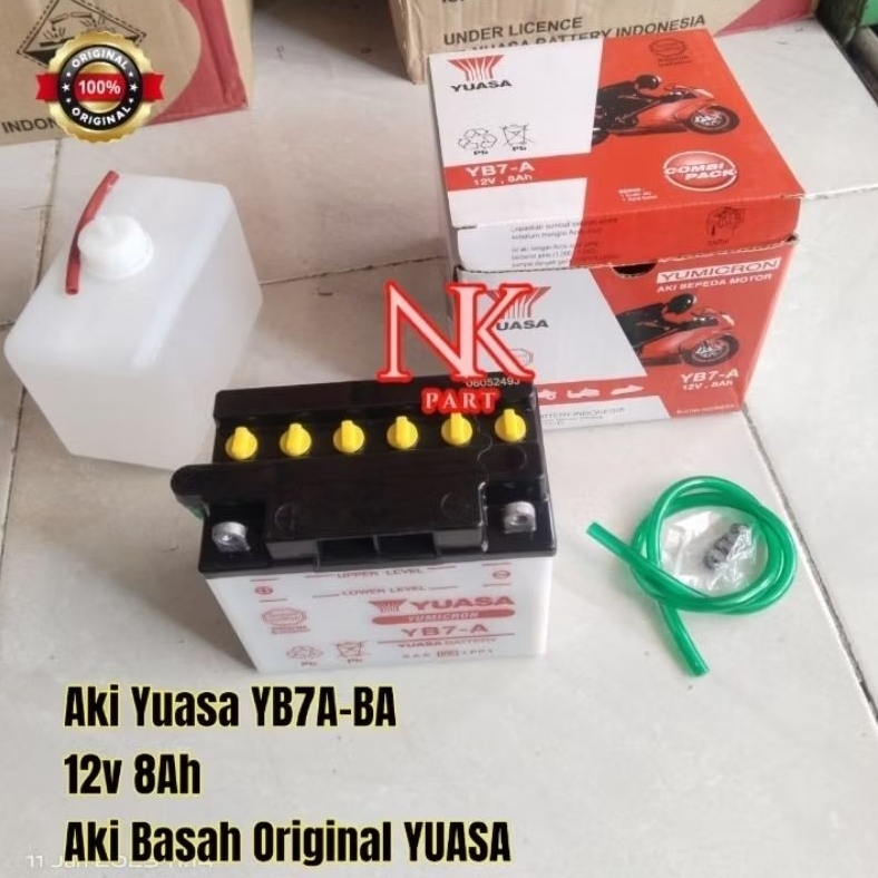 Aki Accu Yuasa YB7A YB7-A Original Yuasa Aki Basah 12v 8Ah