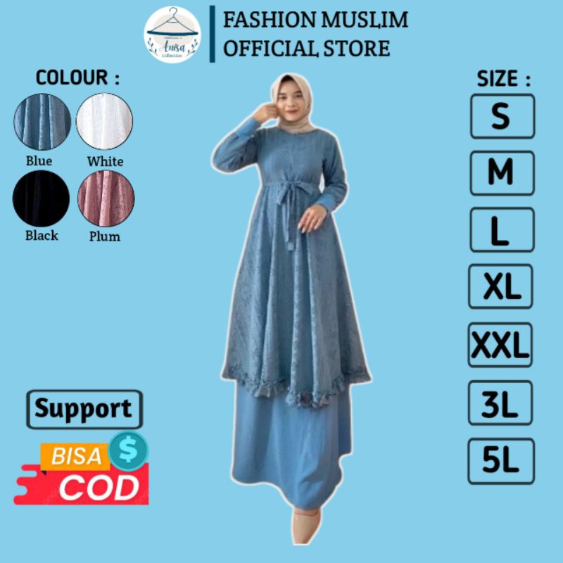 Kalea Brukat - LD 140 130 120 110 dst - Gamis Lebaran - Gamis Brukat  Jumbo - Gamis Oversize