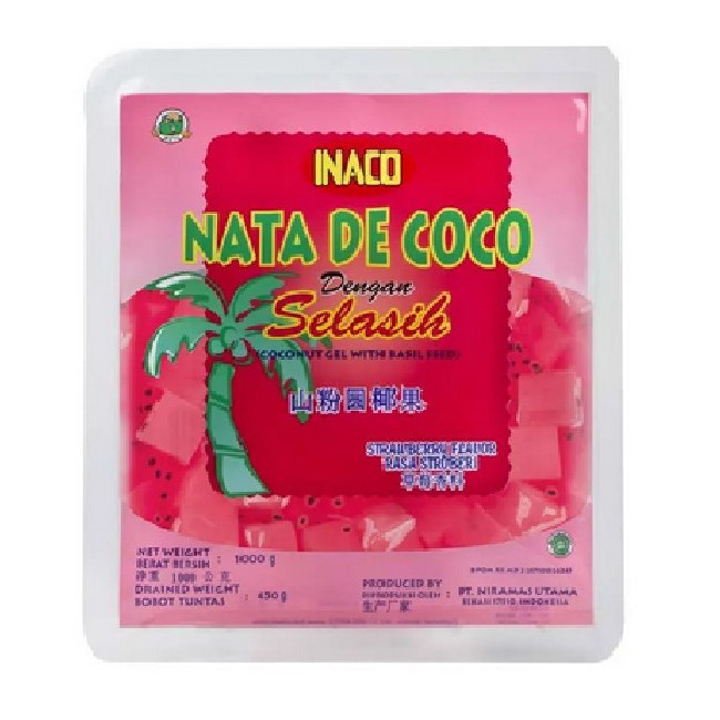 

nata de coco inaco strawberry stroberi selasih 1 kg