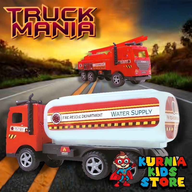 Mainan Mobil Truck Pemadam Kebakaran Truck Mania 2PCS BP 9033