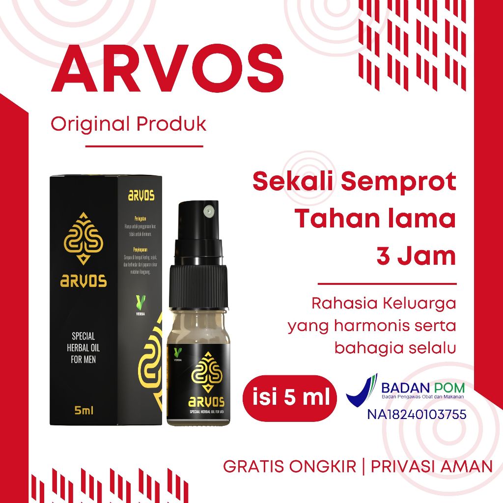 ARVOS Obat kuat semprot pria tahan lama oles X-Sensiall Spray asli herbal original BPOM HALAL minyak