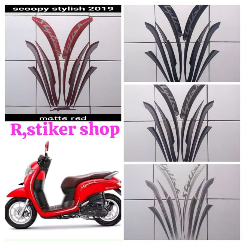 STIKER STRIPING LIS BODY MOTOR SCOOPY STYLISH 2019