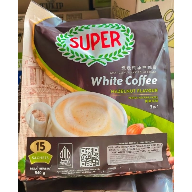 

Super White Coffee Roasted Hazelnut 15 Sachet X 36 g 540 g