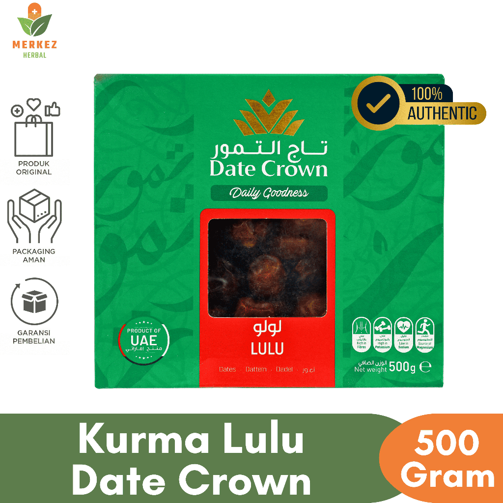 

Kurma Date Crown Lulu 500 Gram Asli 100% Original Premium Quality | Kurma Oleh Oleh Haji dan Umroh