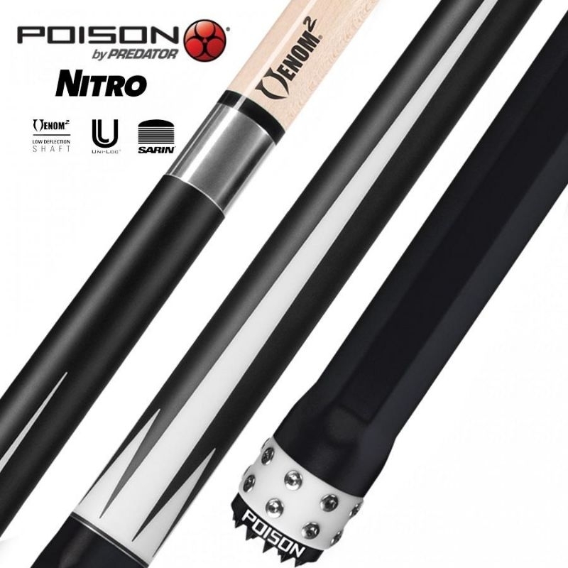 Predator Poison Nitro N3-4 pool cue, stik stick billiard low deflection,  Predator engineered