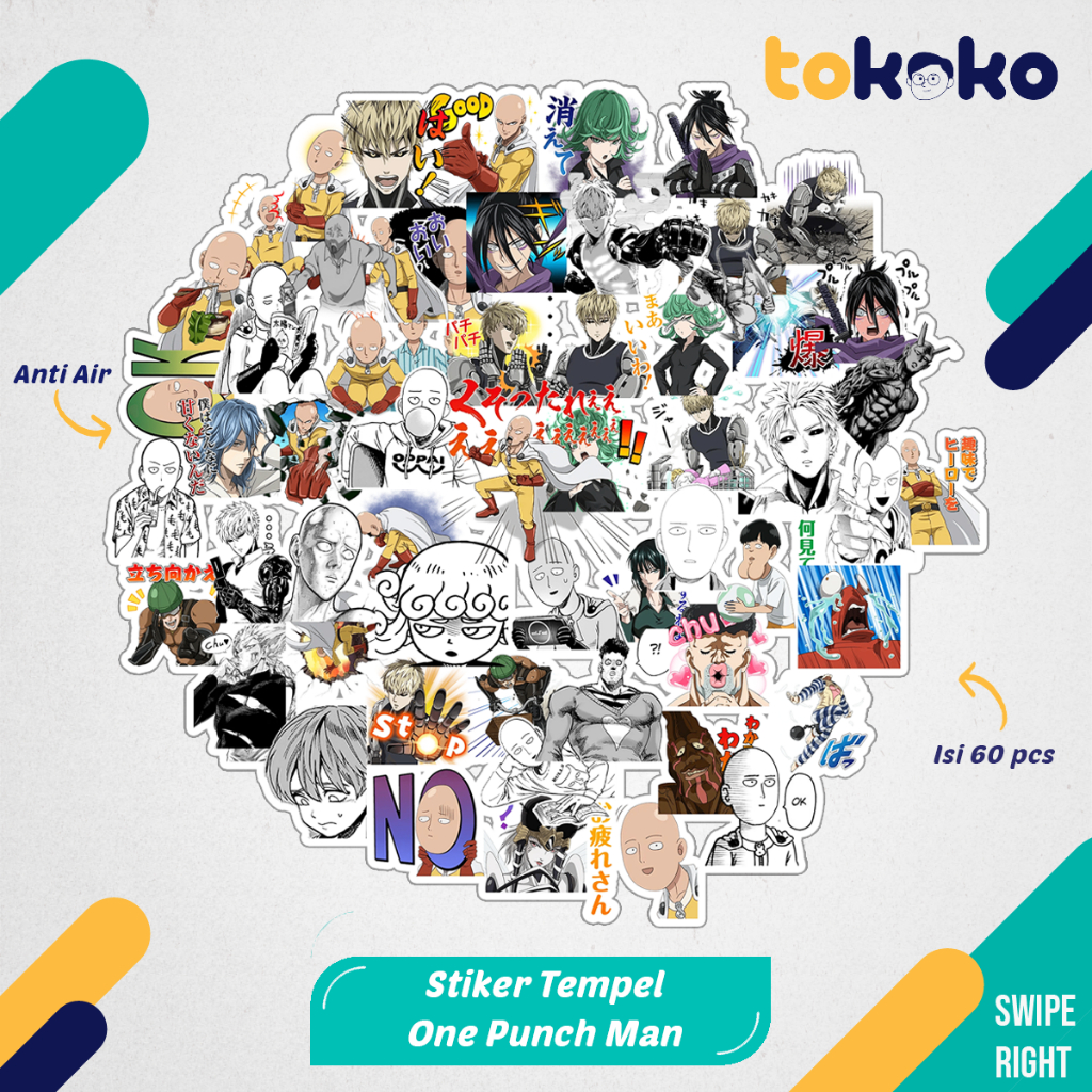 

Stiker Cutting One Punch Man Anime Paper Vinyl Dekorasi Laptop Koper Tumbler Kulkas DIY
