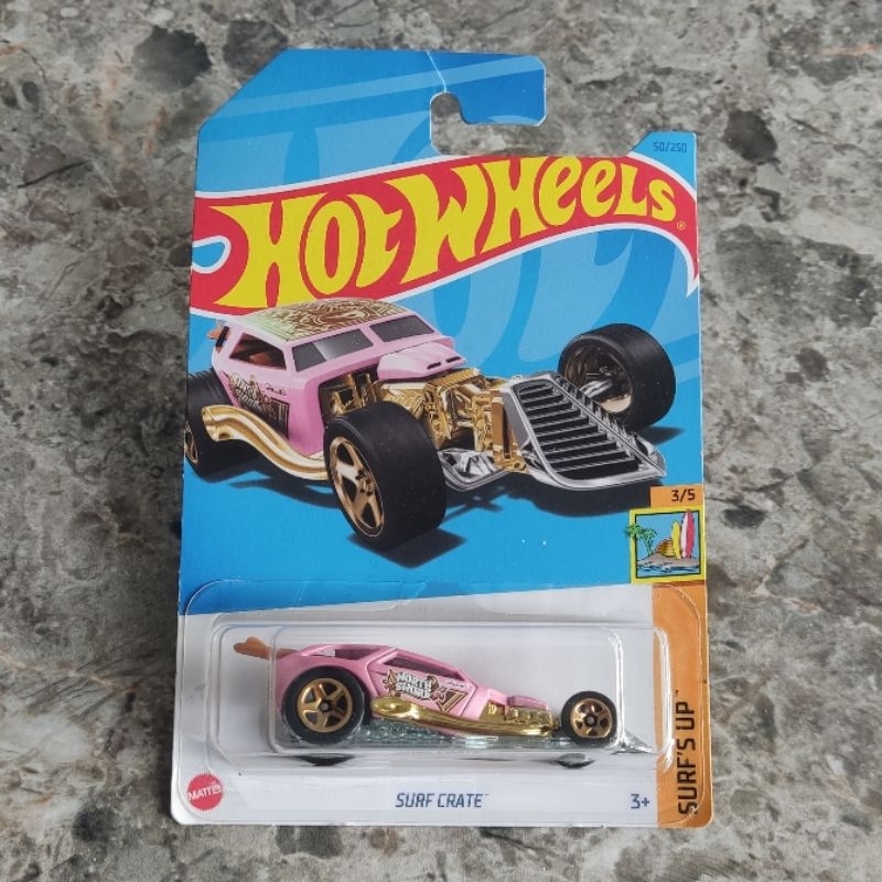 Hot Wheels Surf Crate Pink Treasure Hunt Reguler - HW SURFS UP