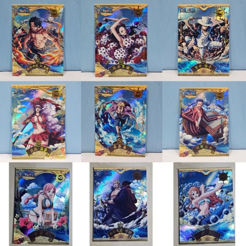 Kartu Koleksi One Piece HR Holo Kabago | Portgas D Ace Luffy Zoro Sanji Nami Perkertasan Perkartuan 
