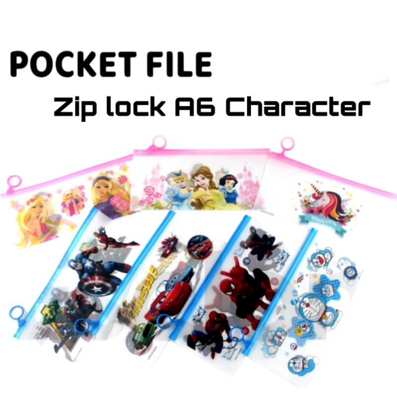 

Pocket File Murah Karakter / Pocket File Ziplock A6