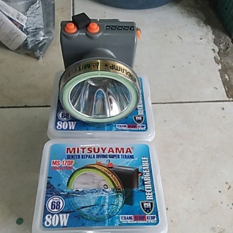 (ORIGINAL)Senter Kepala Selam DIVING Mitsuyama  MS-170P 80W senter kepala waterproof