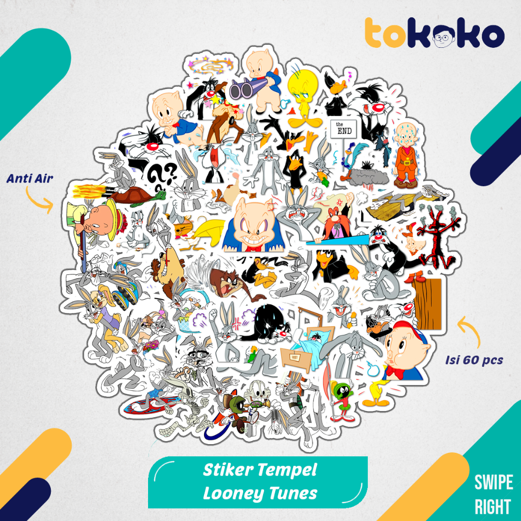 

Stiker Cutting Looney Tunes Anime Kartun Film Paper Vinyl Laptop Koper Tumbler Kulkas DIY