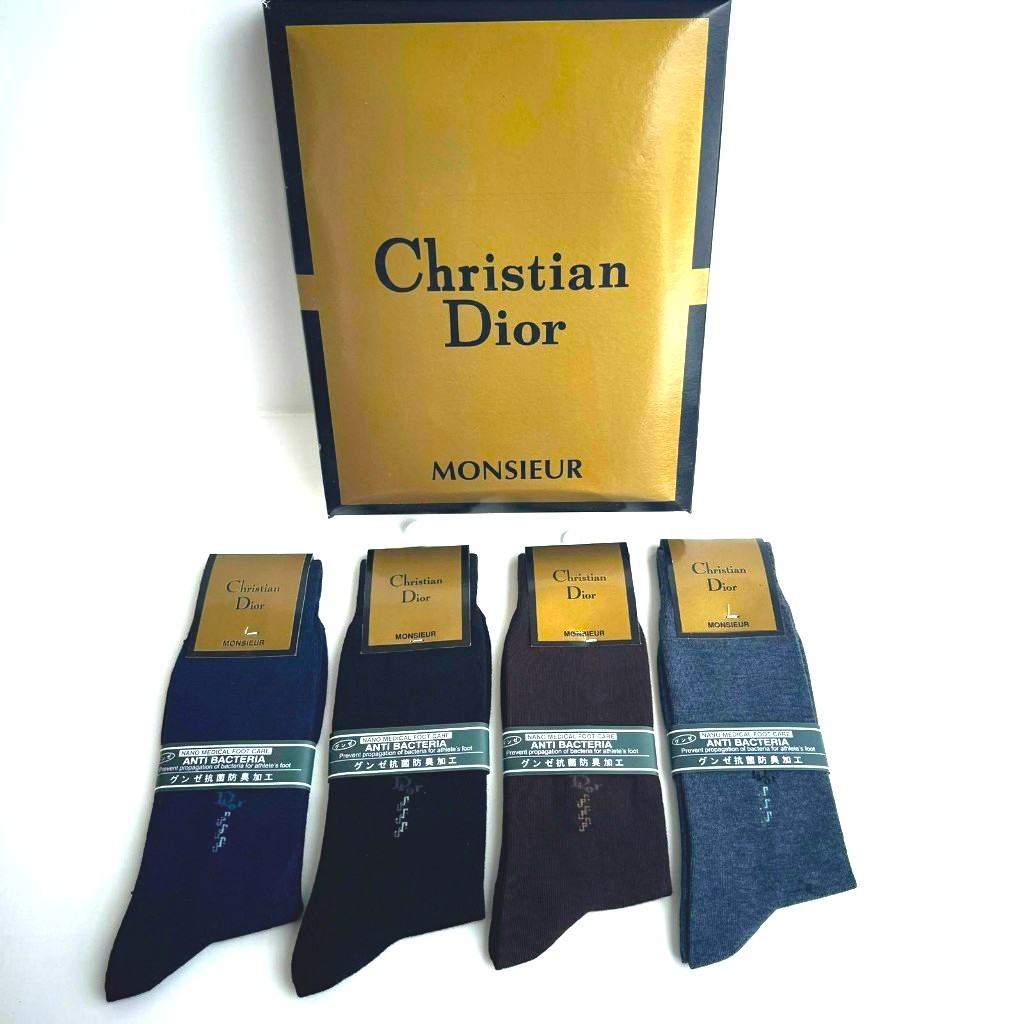 Paket 6 Pasang, Kaos Kaki Panjang Pria Kerja Kantor, Mensocks Motif Dior Anti Bachterial Premium Qua