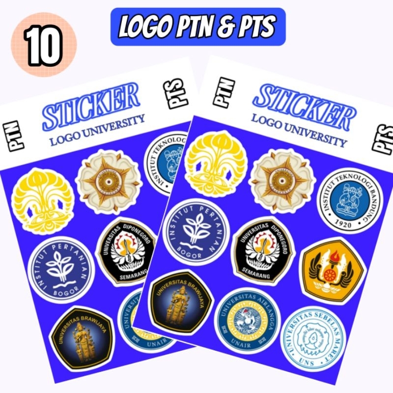 

[10PCS]STICKER LOGO PTN/PTS/UNIVERSITAS/INSTITUT/UNPAD/UGM/UI/ITB/MURAH