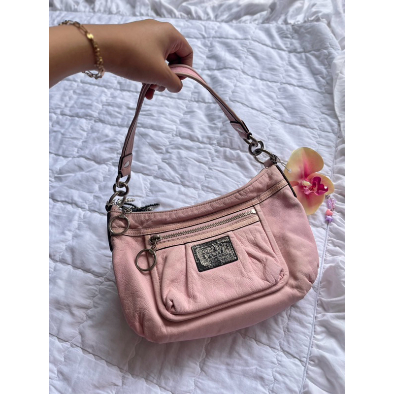 Tas Coach Poppy Pink Vintage / Coach Poppy Shoulder Bag Pink / Tas Kulit Ketek Coach