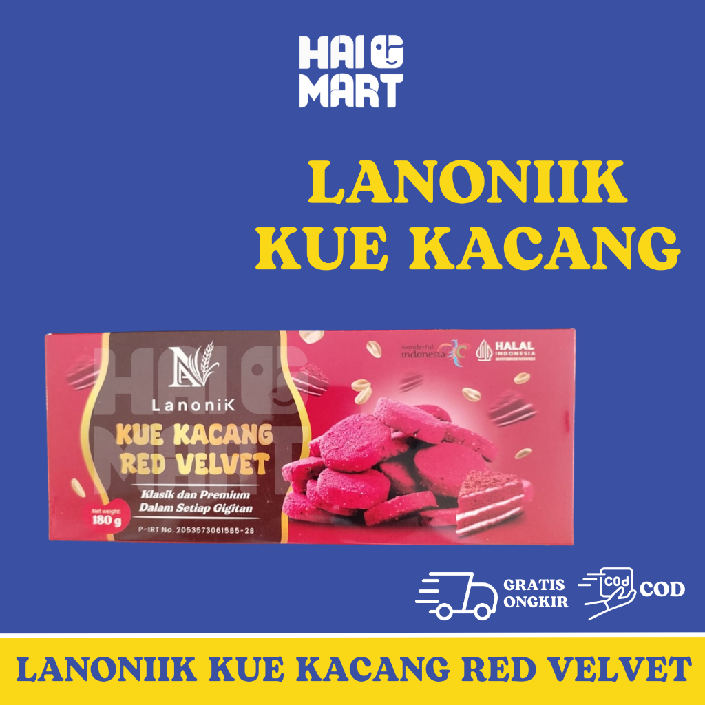 

OLEH OLEH KUE KACANG RED VELVET - PEANUT COOKIES LA NONIIK