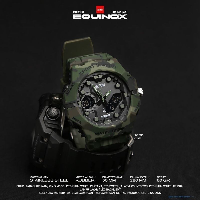 JAM TANGAN DIGITAL ANALOG EQUINOX AREI OUTDOORGEAR | JAM TANGAN PRIA DUAL TIME REI