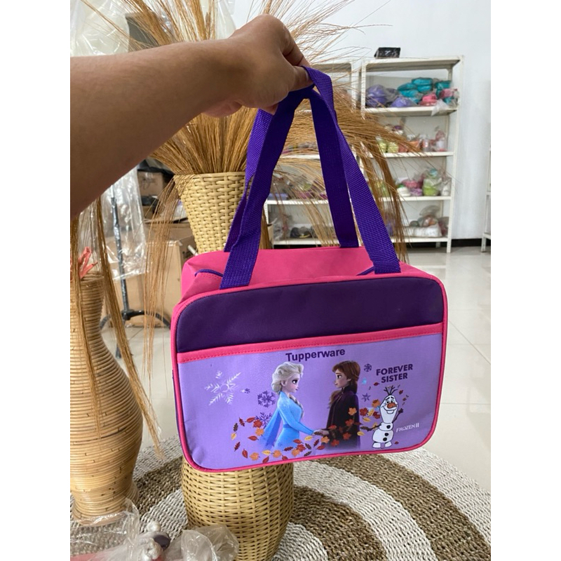 Tas Frozen ELSA  Tupperware ( Zipper Bunga Es ) / Tas Forever Sister FROZEN Tupperware / Tas bekal m