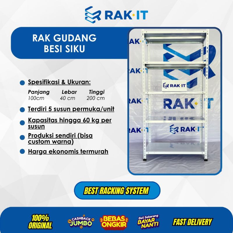 Rak Besi Siku 5 Susun (100x40x200)