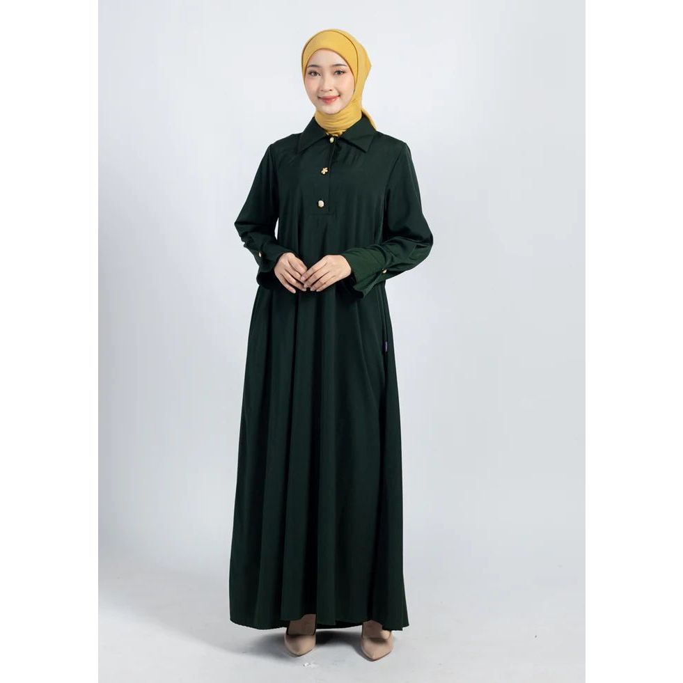 ELZATTA Gamis Kancing Atas - Fashion Muslim Pakaian Muslim Wanita Gamis Wanita Best Seller