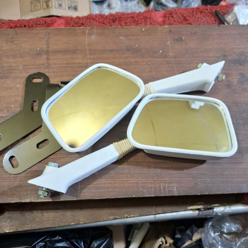 Spion Sepion Motor Vespa merk EMGI Putih Spion Vespa exclusive PX Ps