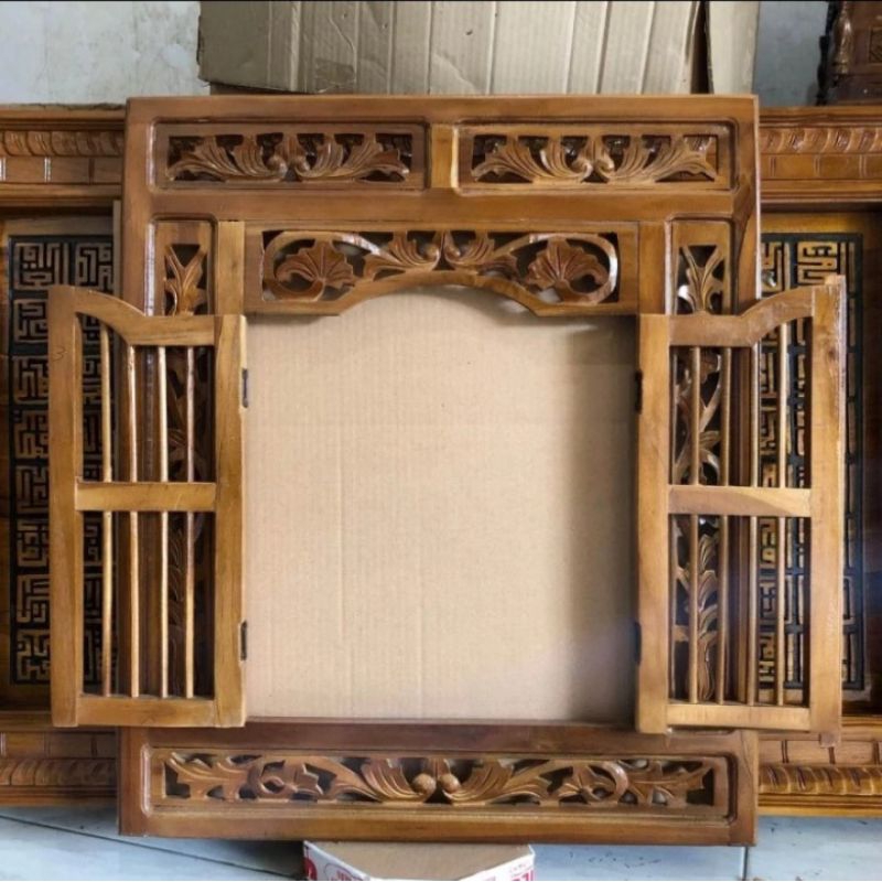 Cermin krepyak kayu jati