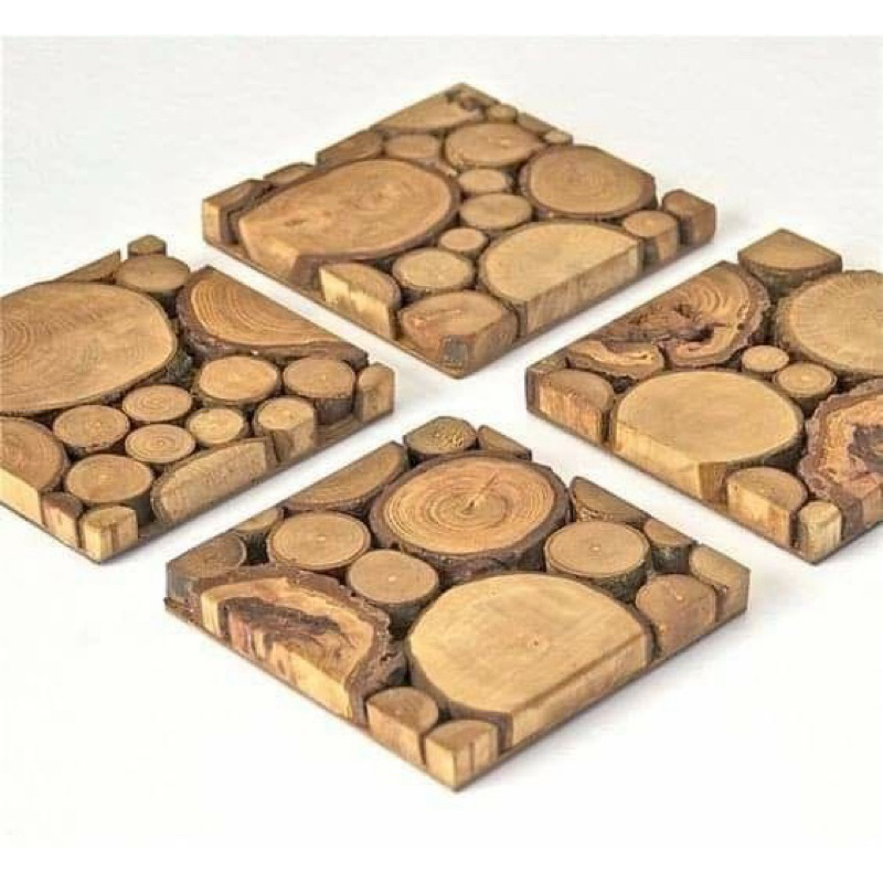 Tatakan kayu aesthetic, Tatakan gelas kayu, coaster kayu
