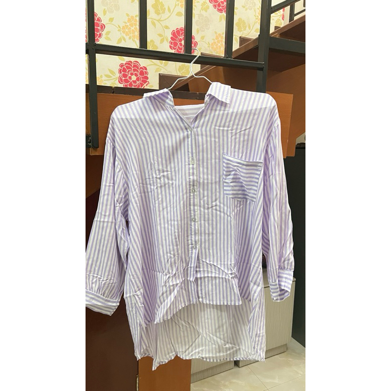 kemeja lilac ungu