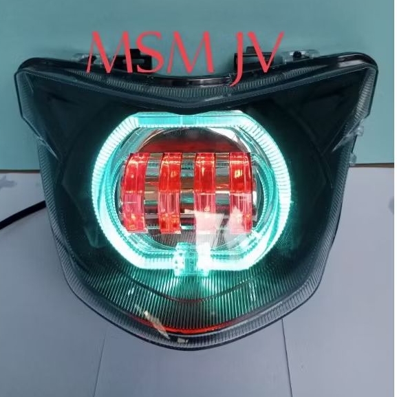 REFLEKTOR LAMPU DEPAN MX KING V1 PROJIE 4 LENSA