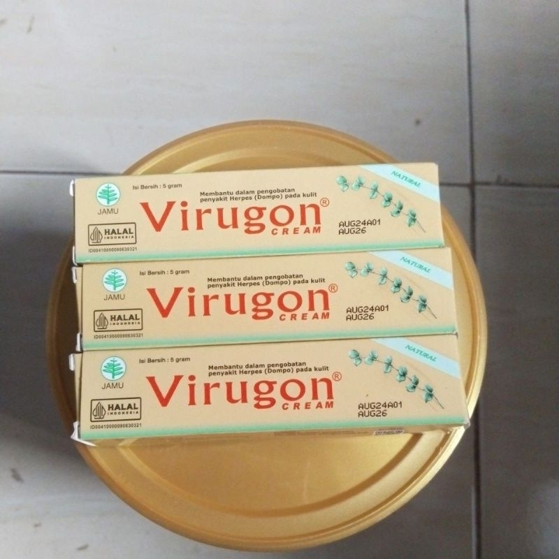 Virugon cream 5gr mambantu pengobatan penyakit herpes (dompo)