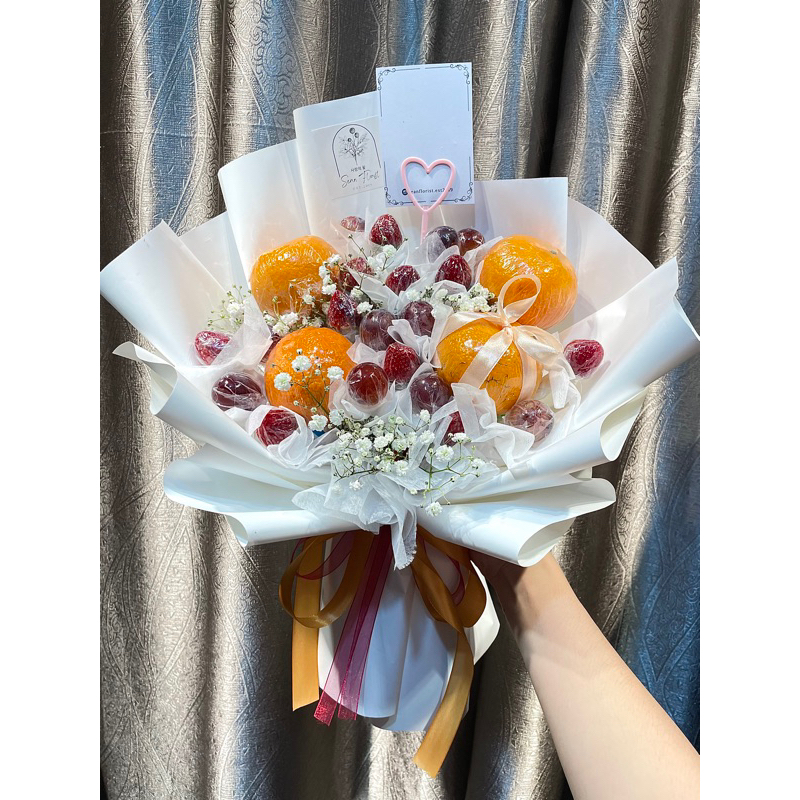 

MIX FRUIT BOUQEUT SIMPLE | BUKET BUAH BUAHAN MIX BABY BREATH | HADIAH ULTAH HAMPERS BUAH BUAHAN