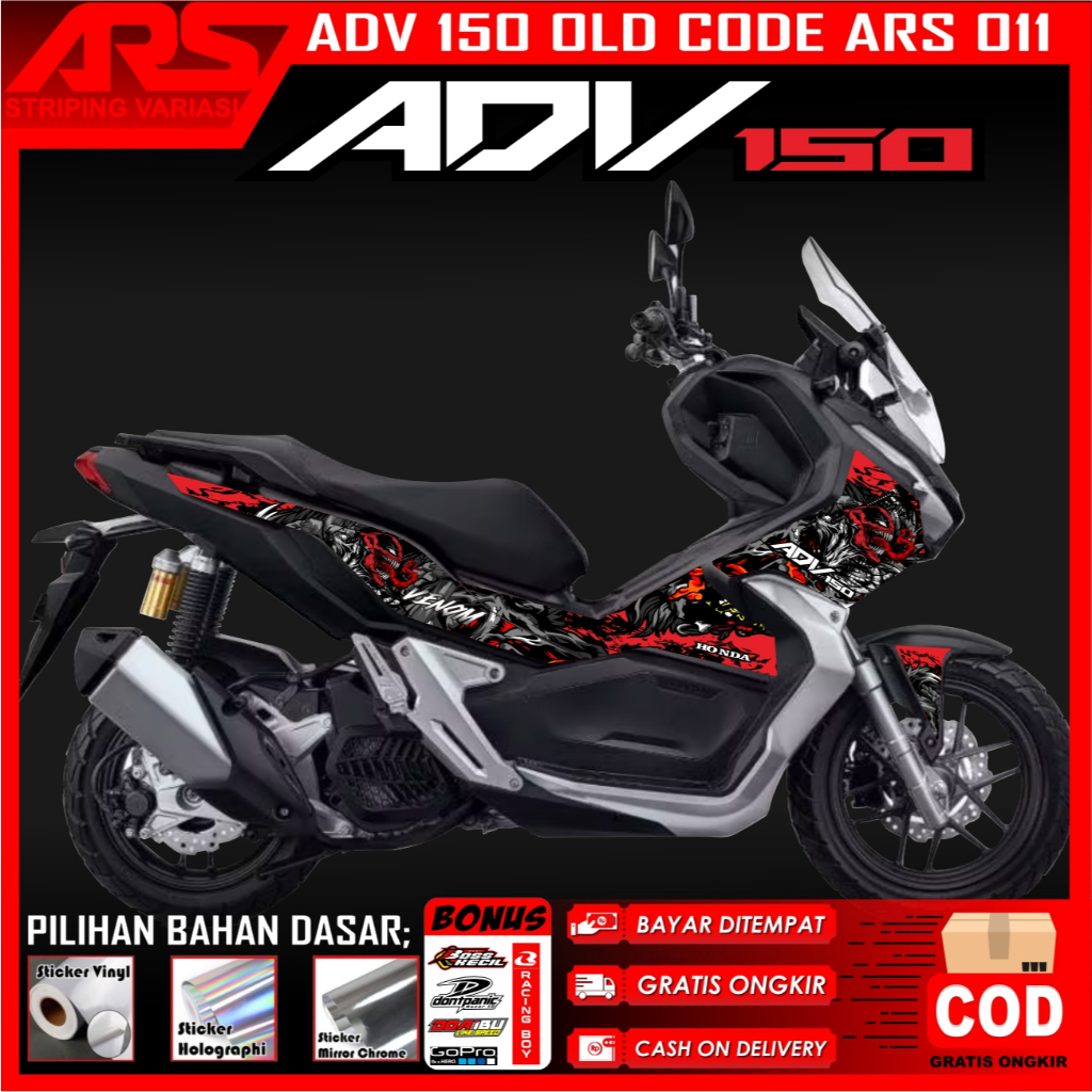 [COD]  Stiker ADV 150 OLD striping ADV 150 OLD motor HONDA motor sticker variasi VENOM keren ARS 011