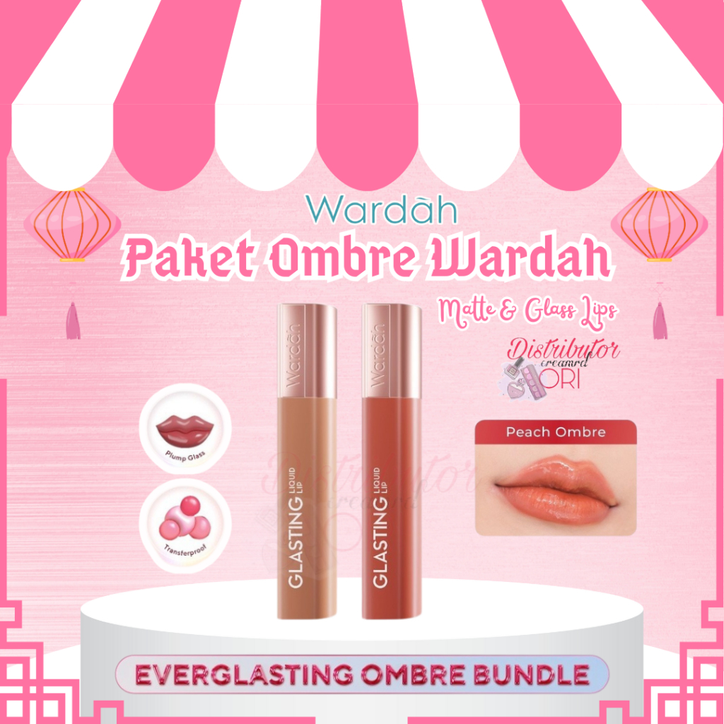 [BUNDLE OMBRE] WARDAH Paket Ombre Glasting Liquid Lip - Makeup