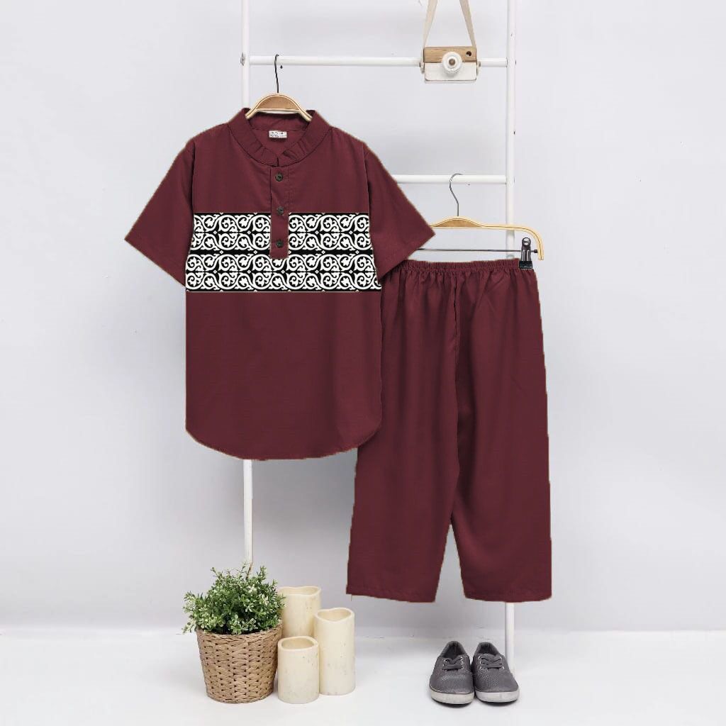 Setelan Baju Koko Anak Laki-laki Usia 1-5 Tahun Motif Koko Turki Terbaru Set Baju Muslim Anak Modern