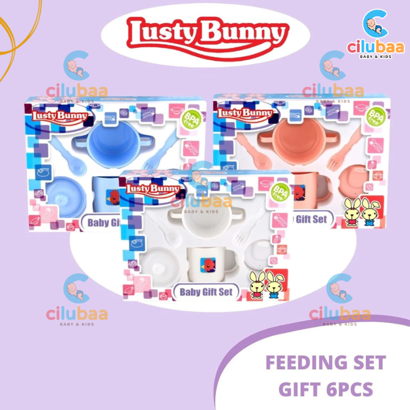 LustyBunny Feeding Set Gift / Perlengkapan Makan Bayi alat makan bayi Lusty Bunny