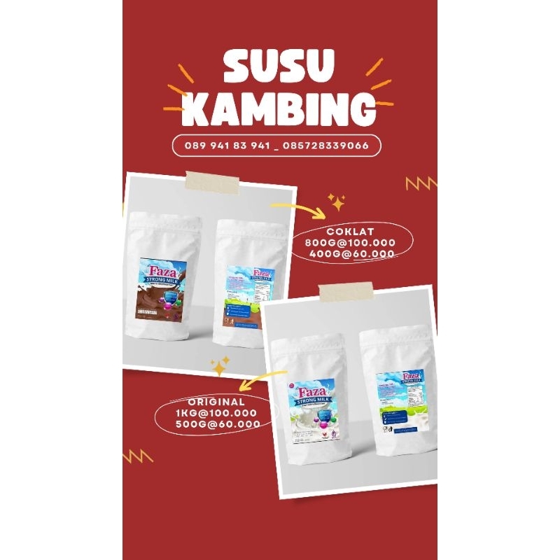 

SUSU KAMBING PUTIH 500 GR, COKLAT 400GR